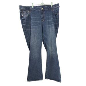 Lane Bryant Womens Slim Boot Jeans Size 24W Medium Wash Stretch Denim Cotton Ble